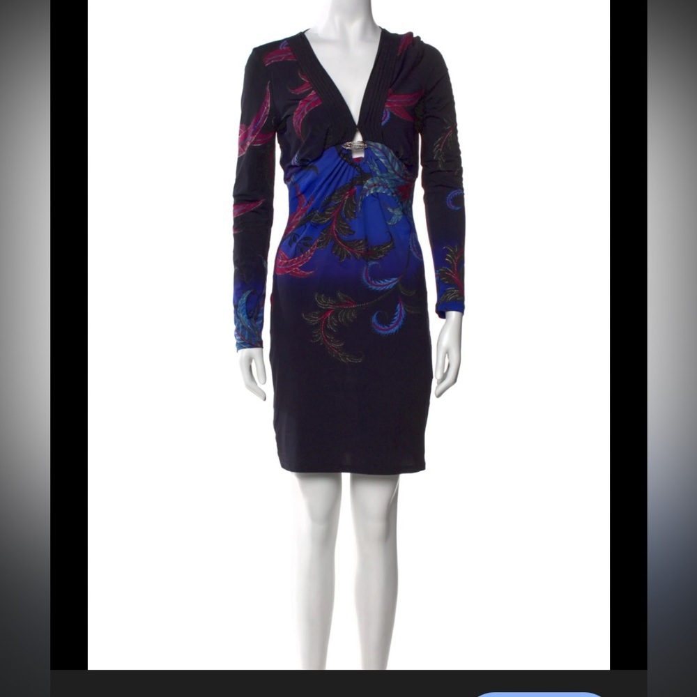 Roberto Cavalli Stretch
Jersey Dress multi black $1,340 y2k vtg floral print - Picture 3 of 14